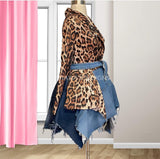 Custom leopard on leopard blazer dress