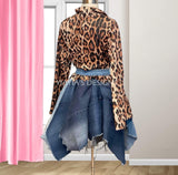 Custom leopard on leopard blazer dress