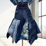 Yiayias custom Splash denim skirt