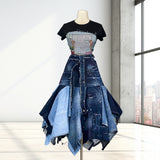 Yiayias custom Splash denim skirt